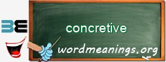 WordMeaning blackboard for concretive